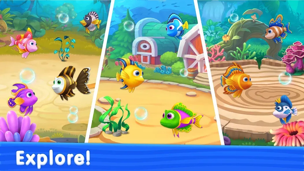 Solitaire TriPeaks: Aquarium (Солитер ТриПикс)  [МОД Menu] Screenshot 3