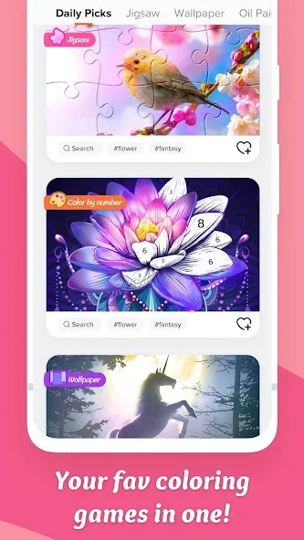 Coloring Game: Paint by Number  [МОД Бесконечные деньги] Screenshot 1