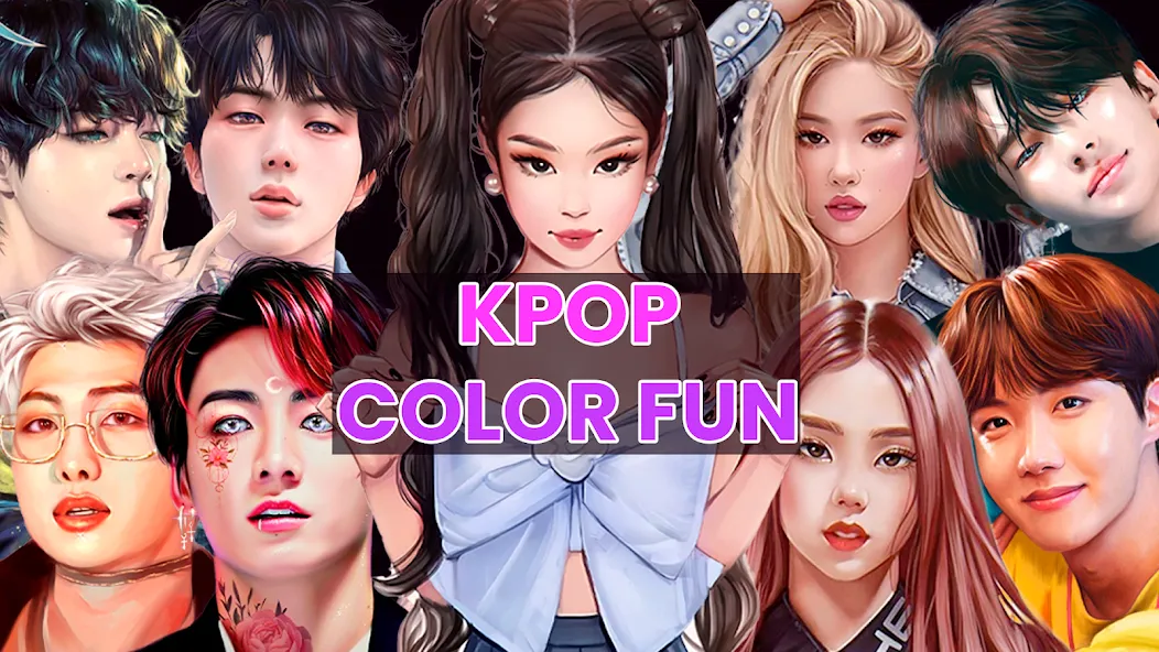 Kpop Paint by Numbers BT21  [МОД Много монет] Screenshot 1