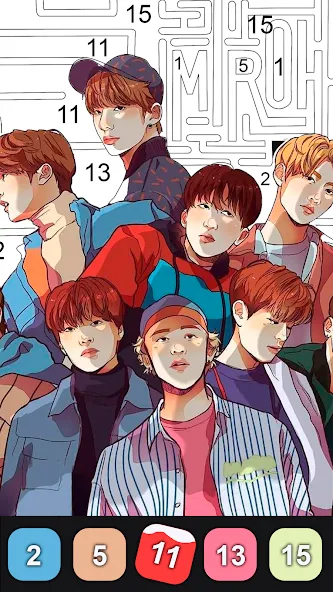 Kpop Paint by Numbers BT21  [МОД Много монет] Screenshot 3