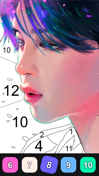 Kpop Paint by Numbers BT21  [МОД Много монет] Screenshot 4