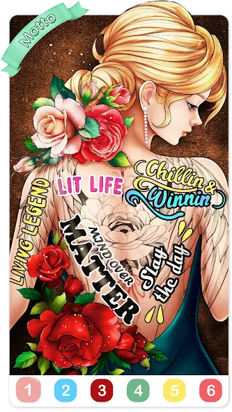 Tattoo Coloring games  [МОД Mega Pack] Screenshot 5