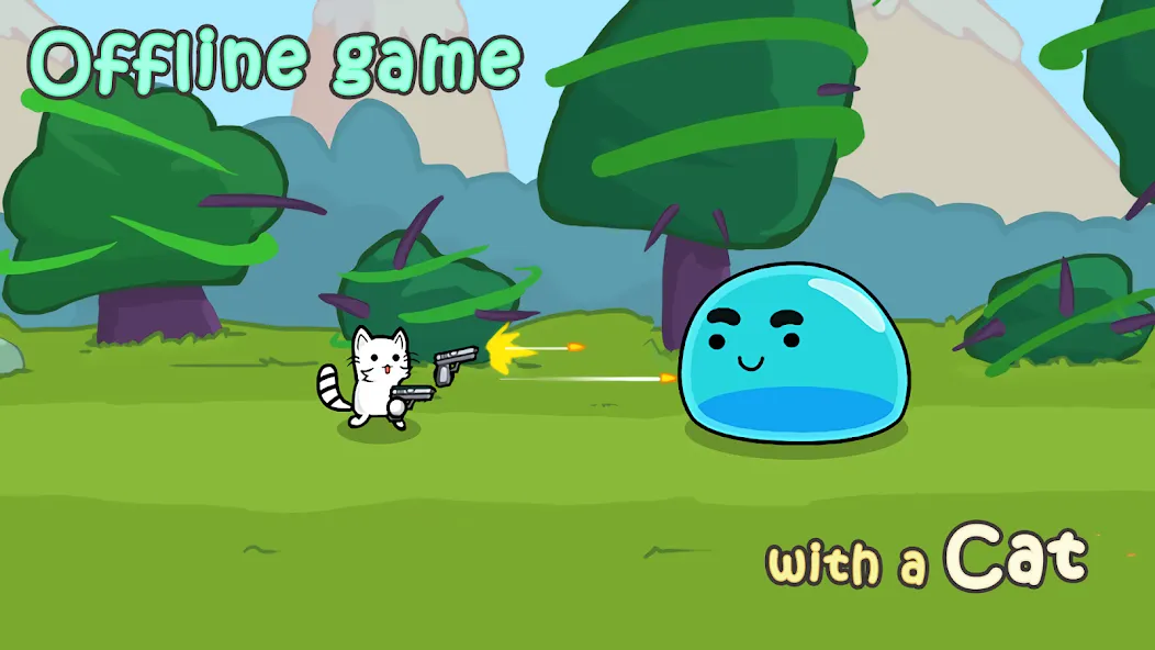 Stickman Cat Gun offline games  [МОД Много монет] Screenshot 2