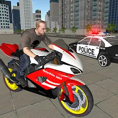 Скачать взломанную Bike Driving: Police Chase  [МОД Много денег] - последняя версия apk на Андроид