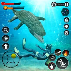 Взломанная Hungry Animal Crocodile Games  [МОД Unlocked] - стабильная версия apk на Андроид