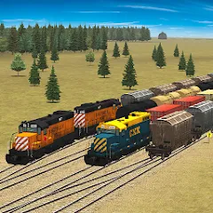 Взломанная Train and rail yard simulator (Трейн энд рэйл йард симулятор)  [МОД Все открыто] - последняя версия apk на Андроид
