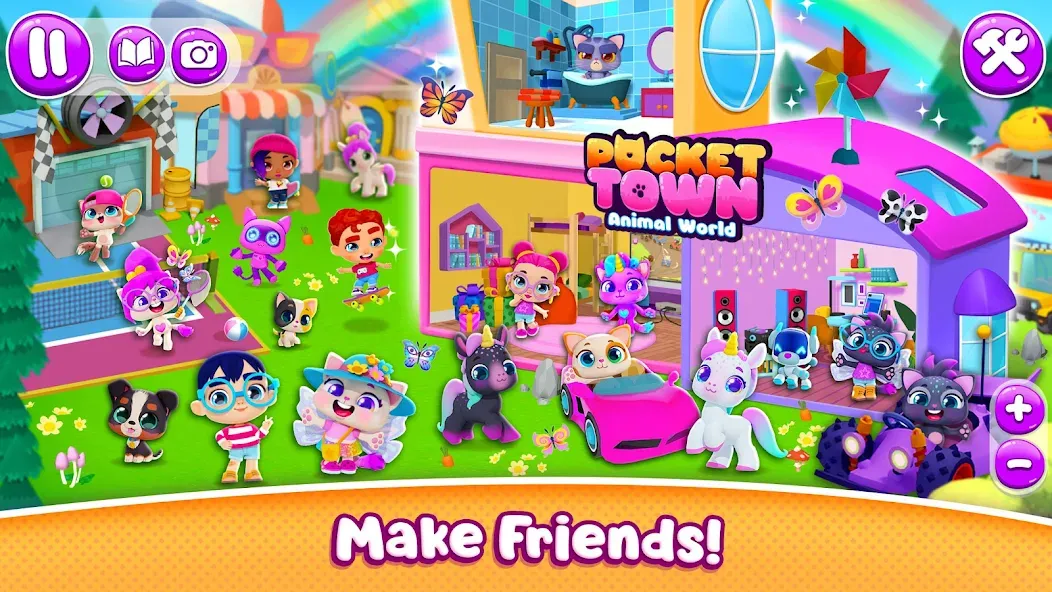 Pocket Town - Animal World  [МОД Unlimited Money] Screenshot 3