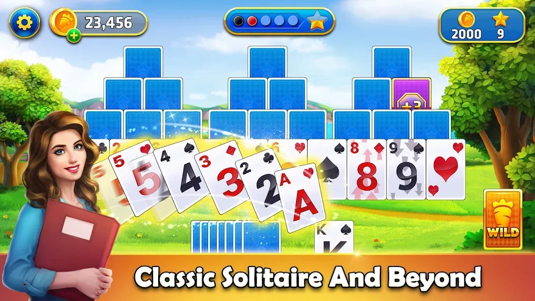 Tripeaks Solitaire - Home Town  [МОД Много денег] Screenshot 1